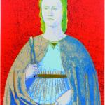 Andy Warhol originály - Svätá Apollonia červená, screenprint TP